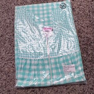 Granada Vintage Mint Gingham Zip Front House Dress Muu Muu Size 3X 57244MNT3X